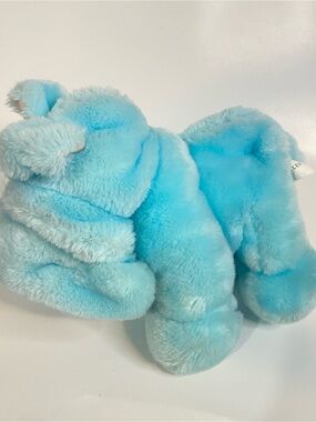 Commonwealth Blue Krinkles Shar Pei Dog Plush Animal Pink Flocked Nose